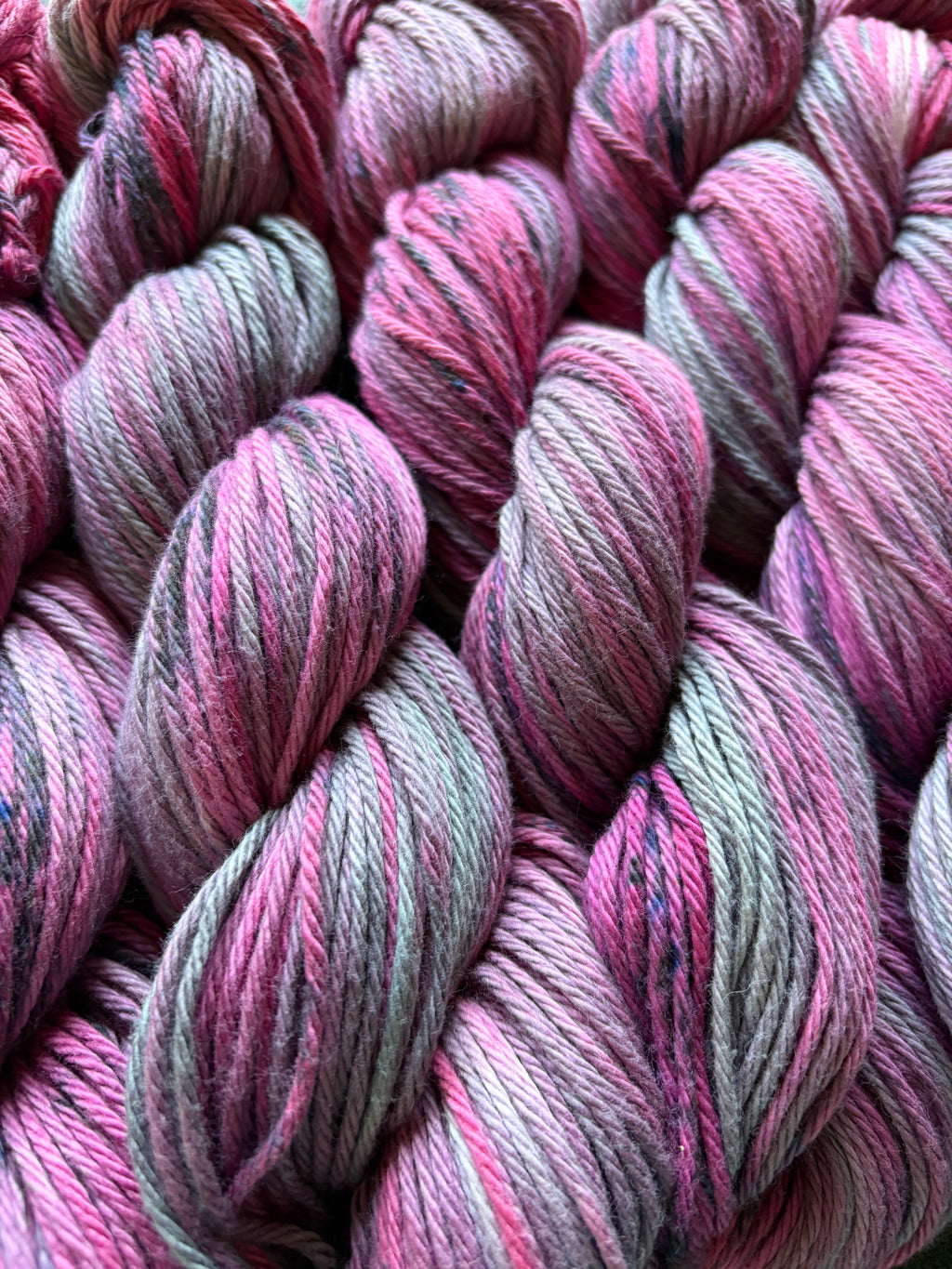 a cup of ambition – Hand-Dyed Yarn Hot Pink, Grey & Black Skein | Girl Power Colorway