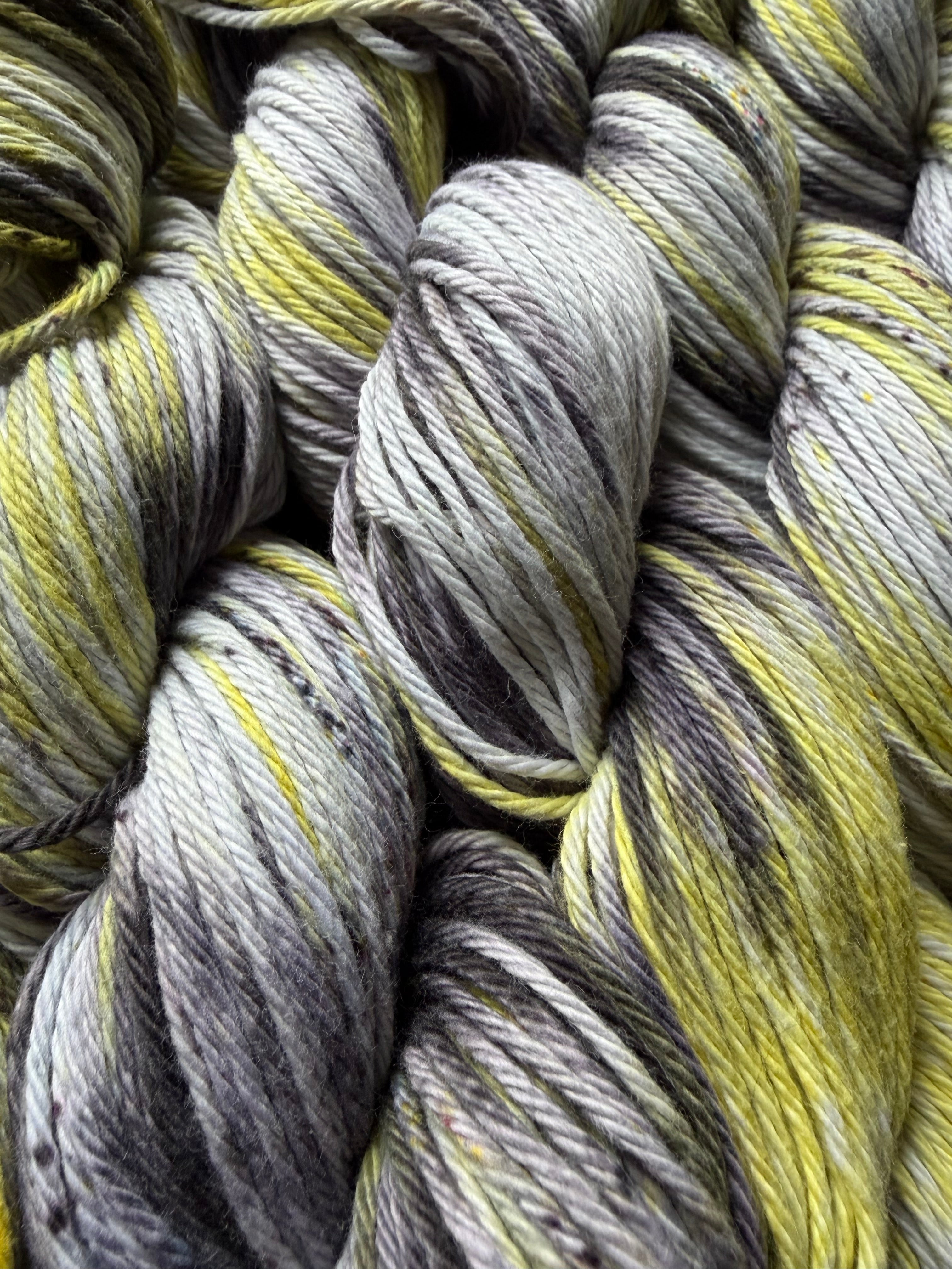 loyal badger | Hand Dyed Cotton Yarn | Yellow Black Wizard-Themed | Crochet Yarn | 100g/160yds