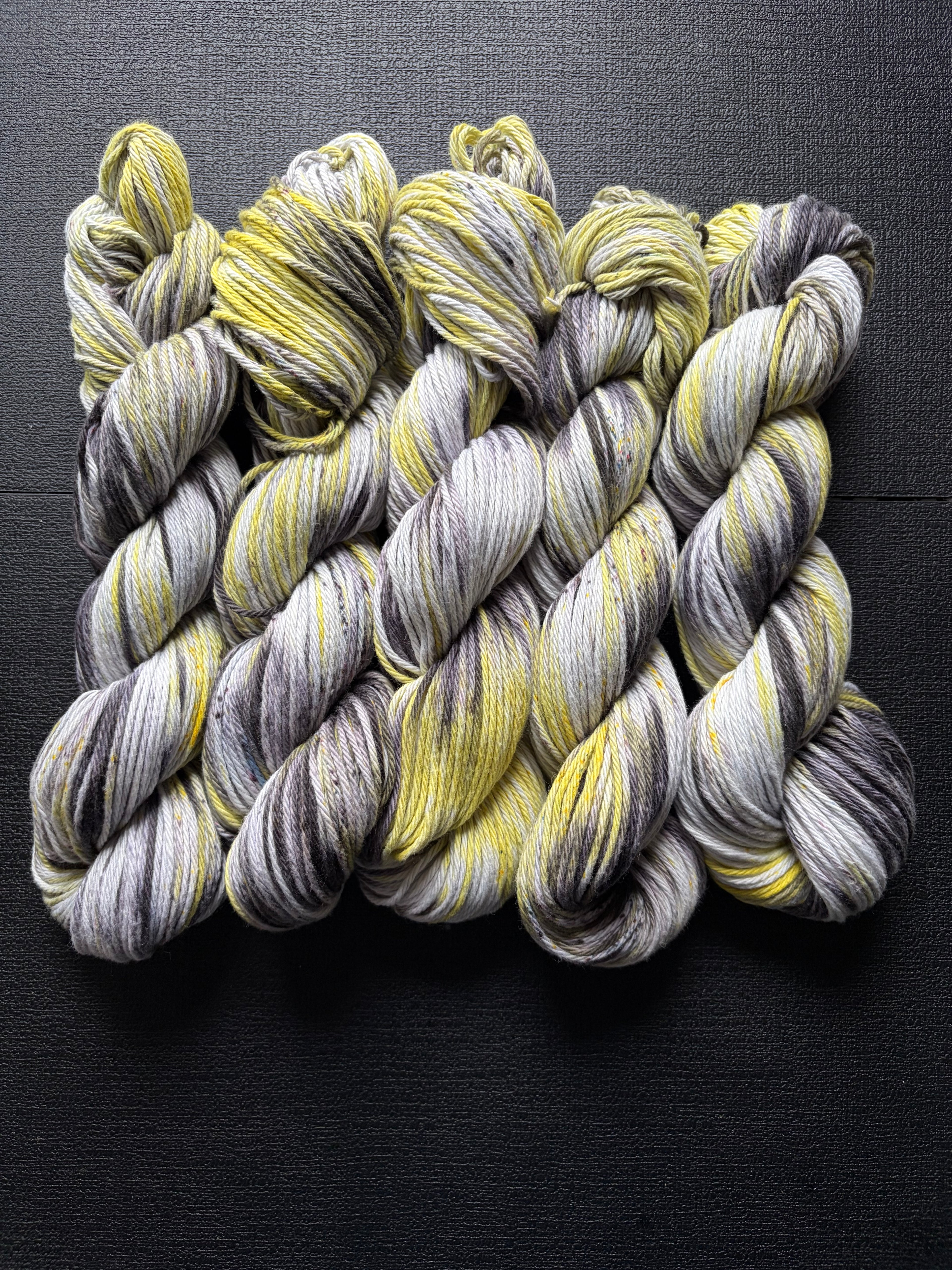 loyal badger | Hand Dyed Cotton Yarn | Yellow Black Wizard-Themed | Crochet Yarn | 100g/160yds