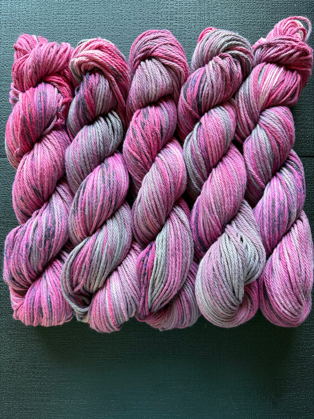 a cup of ambition – Hand-Dyed Yarn Hot Pink, Grey & Black Skein | Girl Power Colorway